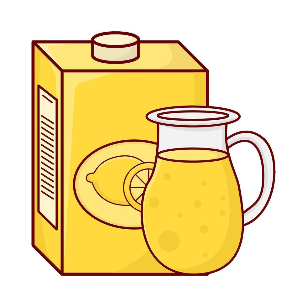 scatola Limone succo con teiera Limone succo illustrazione vettore