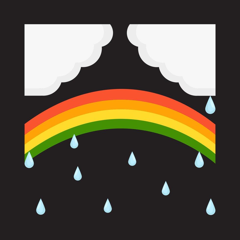 pioggia con arcobaleno illustrazione vettore
