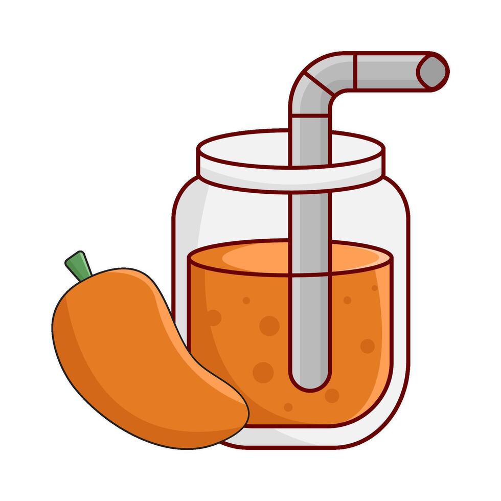 bicchiere Mango succo con Mango frutta illustrazione vettore