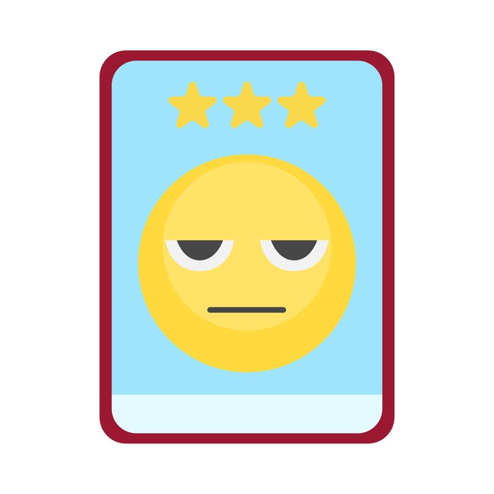 revisione stella con emoji nel linguetta illustrazione vettore