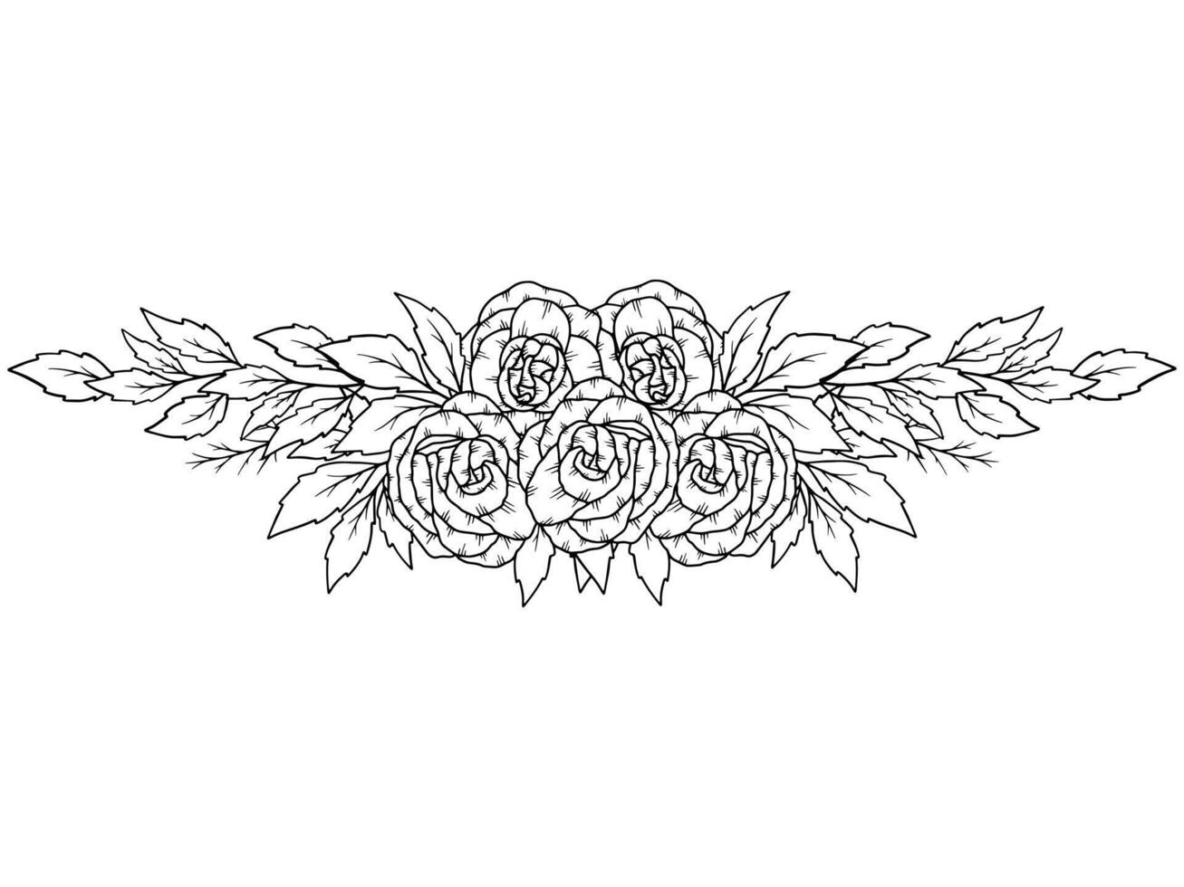 mano disegnato fiore linea arte illustrazione vettore