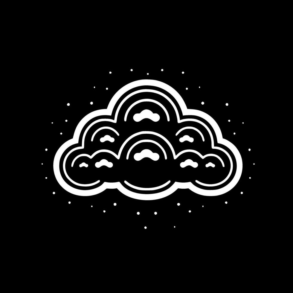 nube, nero e bianca vettore illustrazione