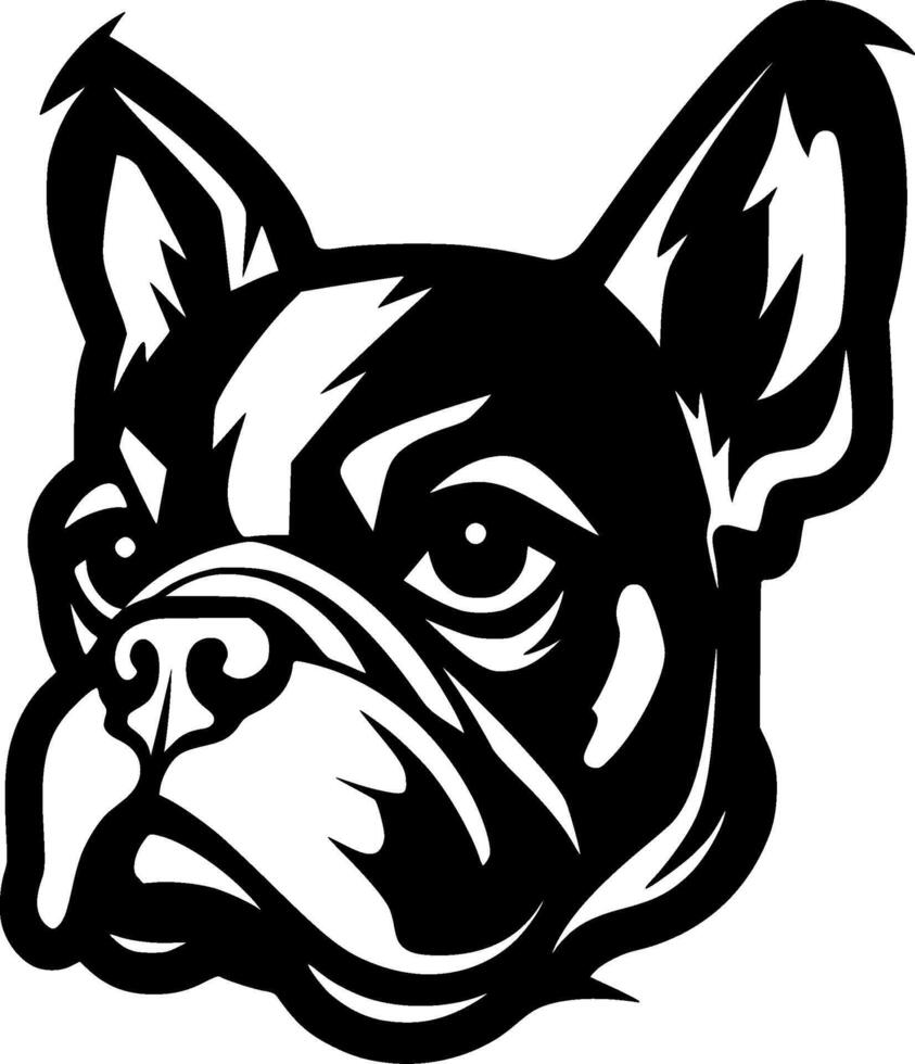 francese bulldog - nero e bianca isolato icona - vettore illustrazione