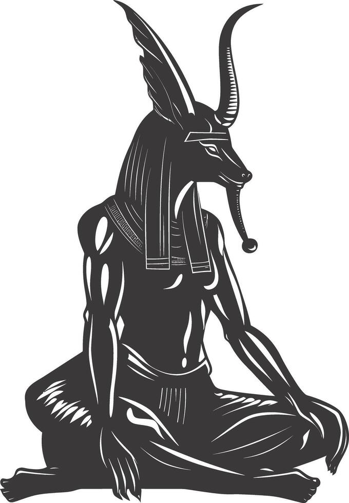 ai generato silhouette spinx il Egitto mitico creatura nero colore solo pieno corpo vettore