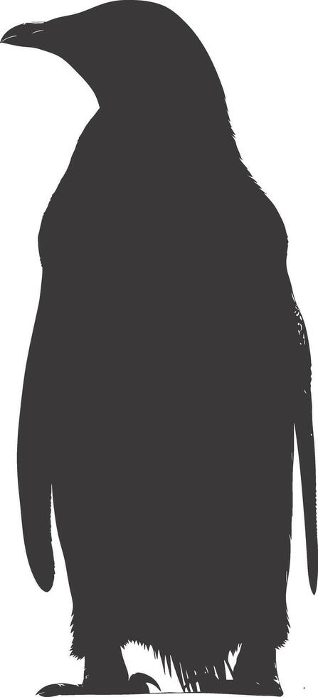 ai generato silhouette pinguino nero colore solo pieno corpo vettore