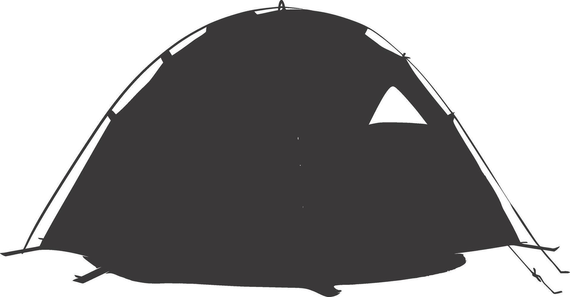 ai generato silhouette tenda nero colore solo vettore