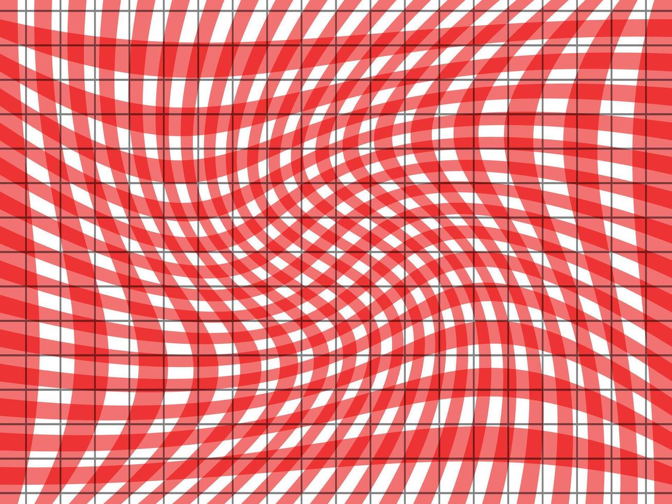 senza soluzione di continuità Groovy plaid modello nel rosso e bianca. vettore illustrazione.