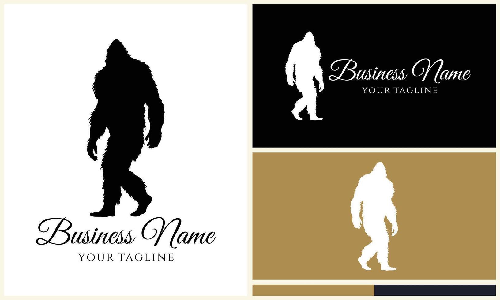 silhouette bigfoot vettore logo modello