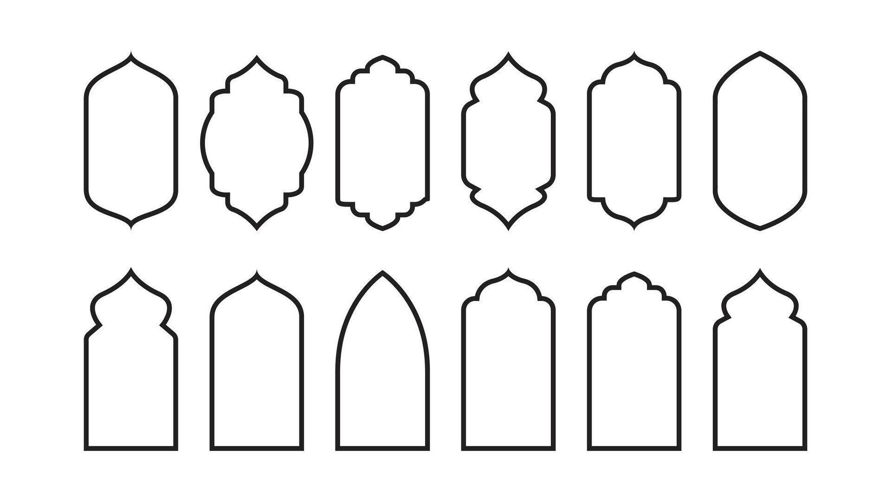 collezione di schema islamico finestre vettore