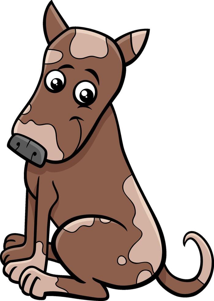 contento cartone animato macchiato cane animale personaggio vettore