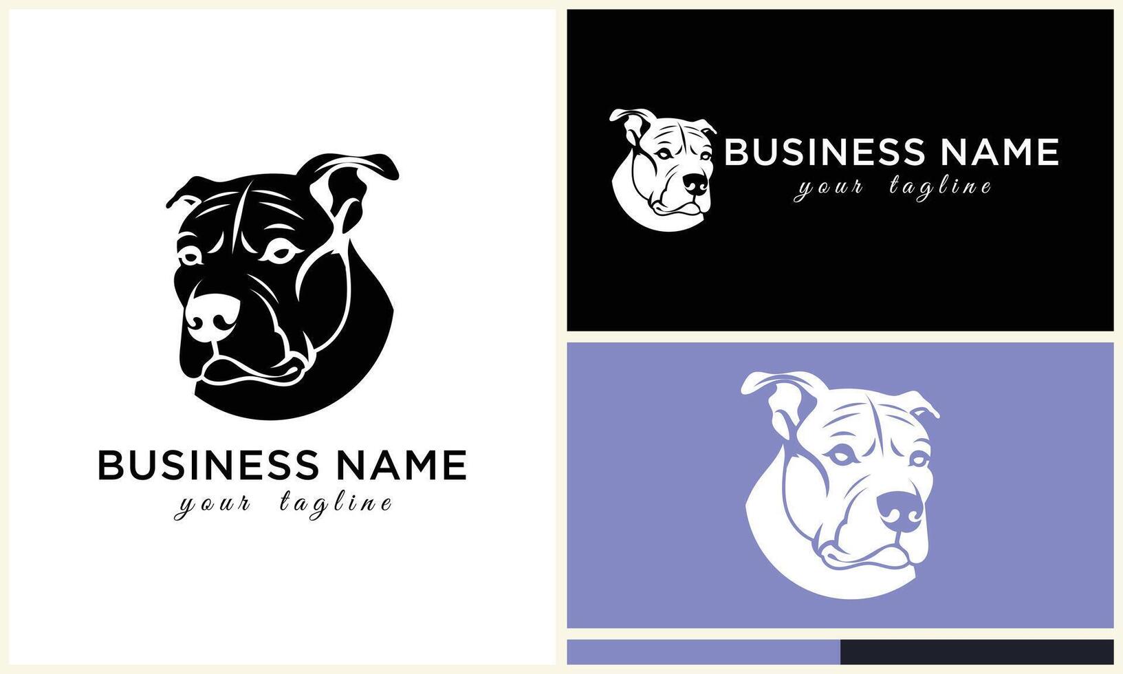 linea testa bulldog logo modello vettore