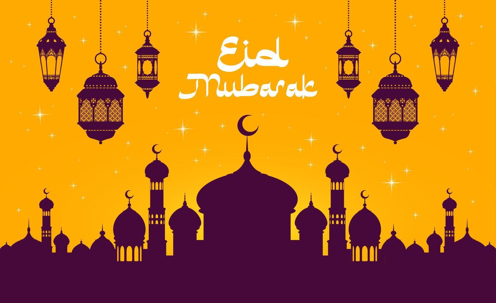 eid mubarak e Ramadan kareem vacanza saluti vettore