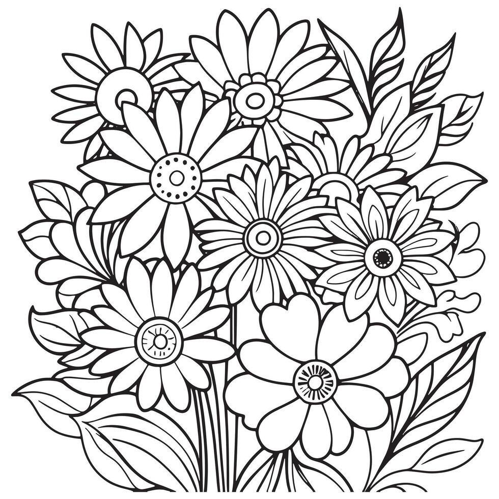 lusso floreale schema disegno colorazione libro pagine linea arte schizzo vettore