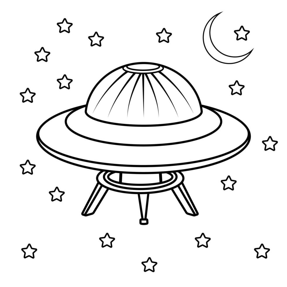 ufo schema disegno colorazione libro pagina vettore