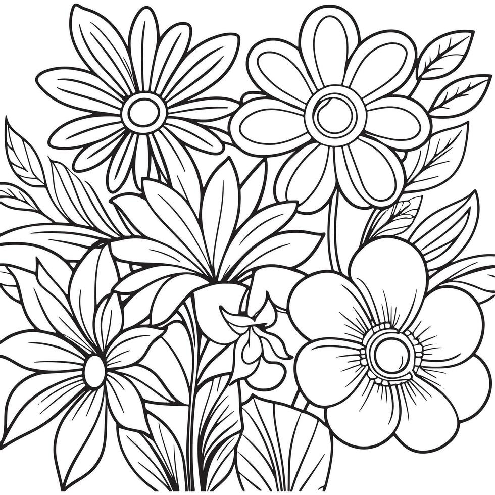 lusso floreale schema disegno colorazione libro pagine linea arte schizzo vettore