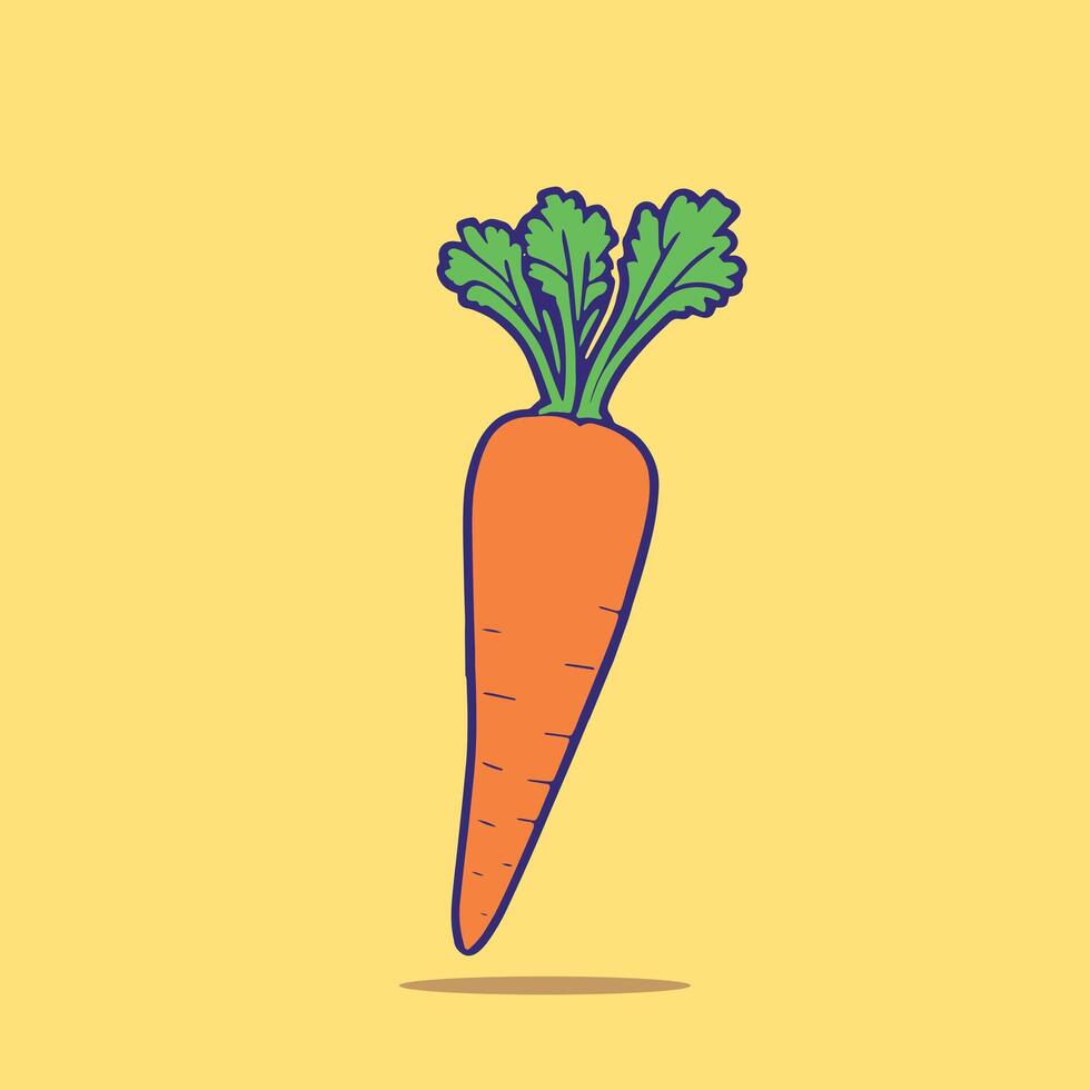 cartone animato arancia carota vettore illustrazione