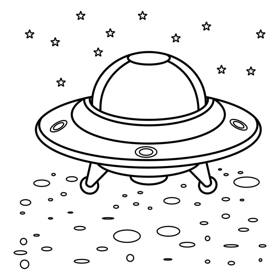 ufo schema disegno colorazione libro pagina vettore