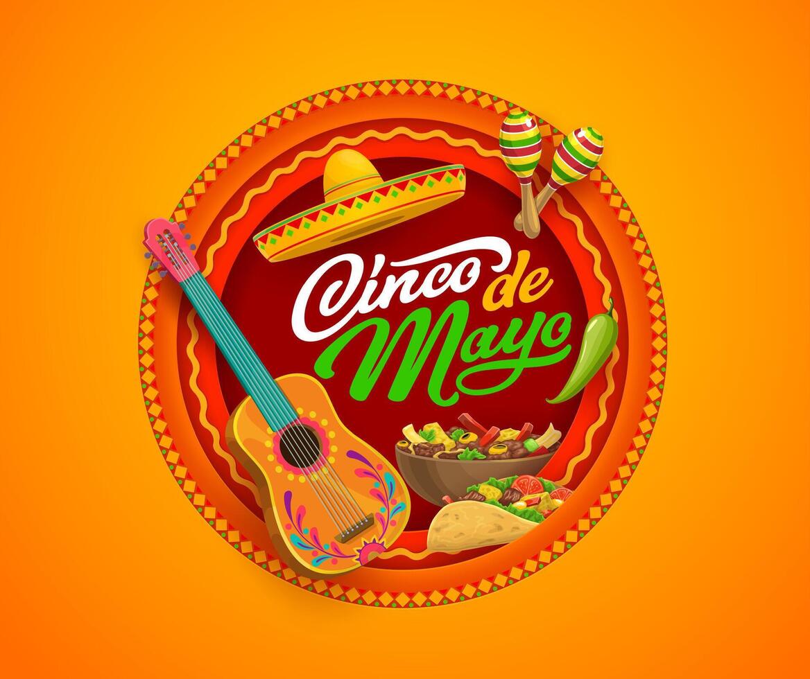 messicano cinco de mayo vacanza carta tagliare bandiera vettore