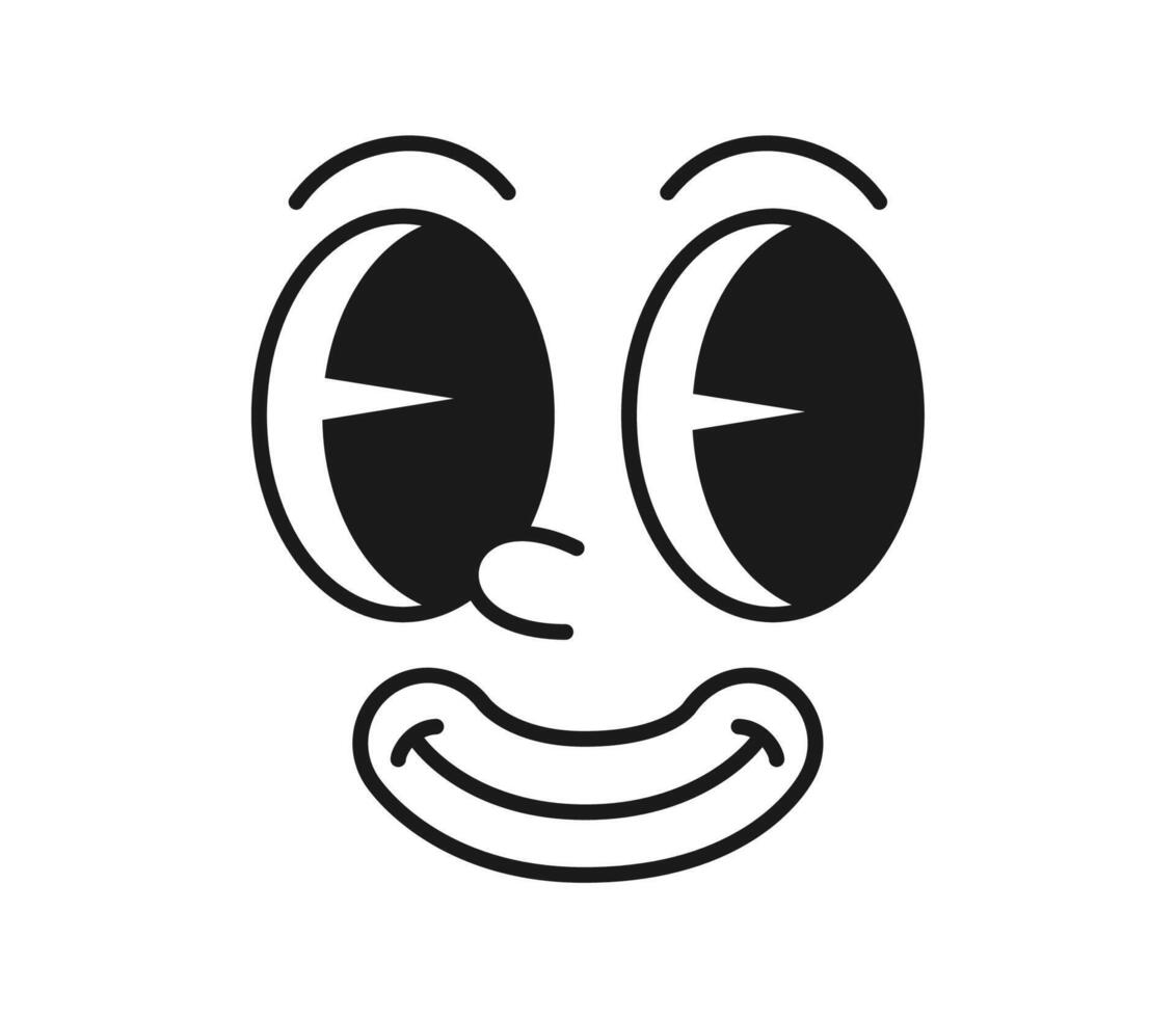 cartone animato comico personaggio con un' Groovy divertente viso vettore