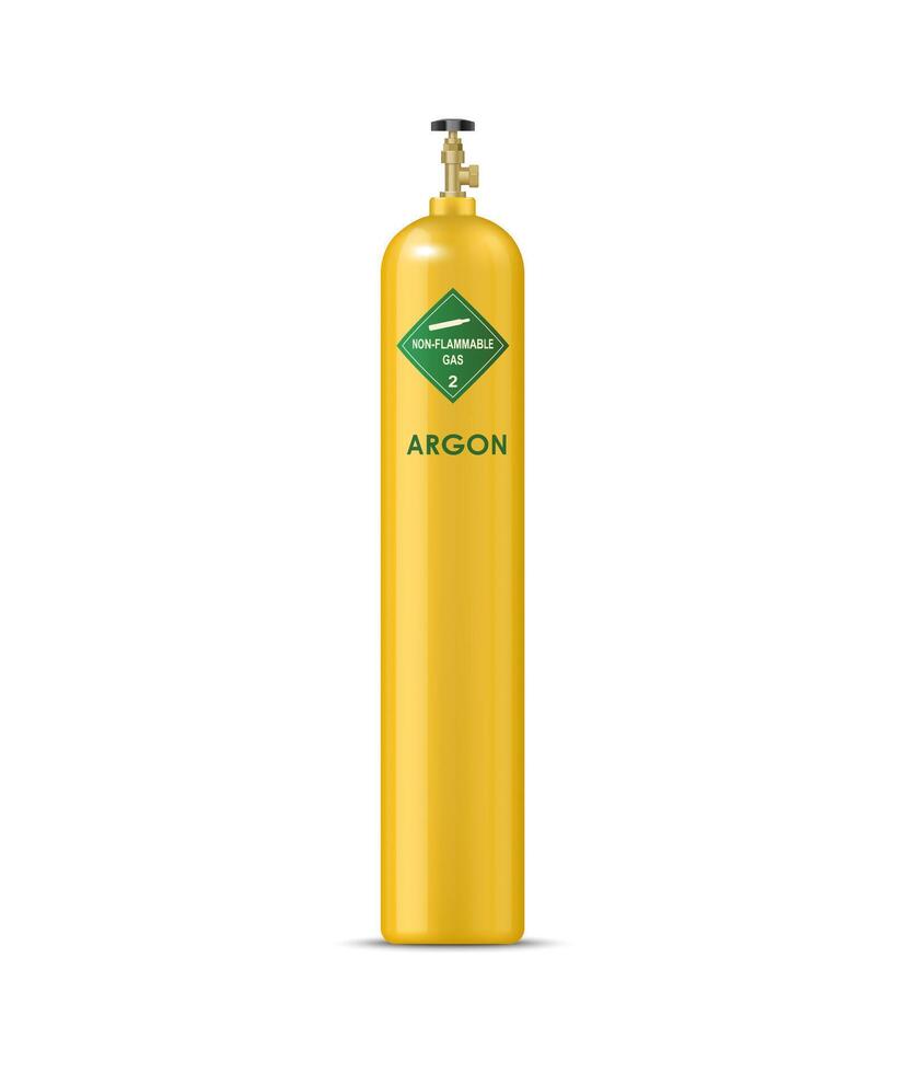 realistico argo gas cilindro, vettore metallo Palloncino