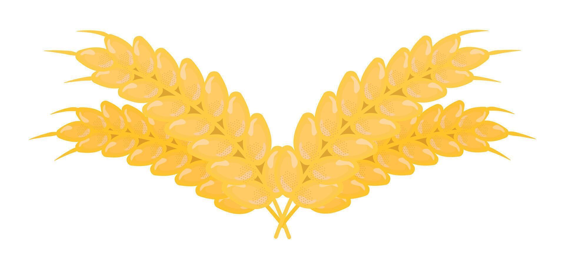 quattro orecchie di Grano, grano raccolto, giallo vettore illustrazione di glutine Prodotto