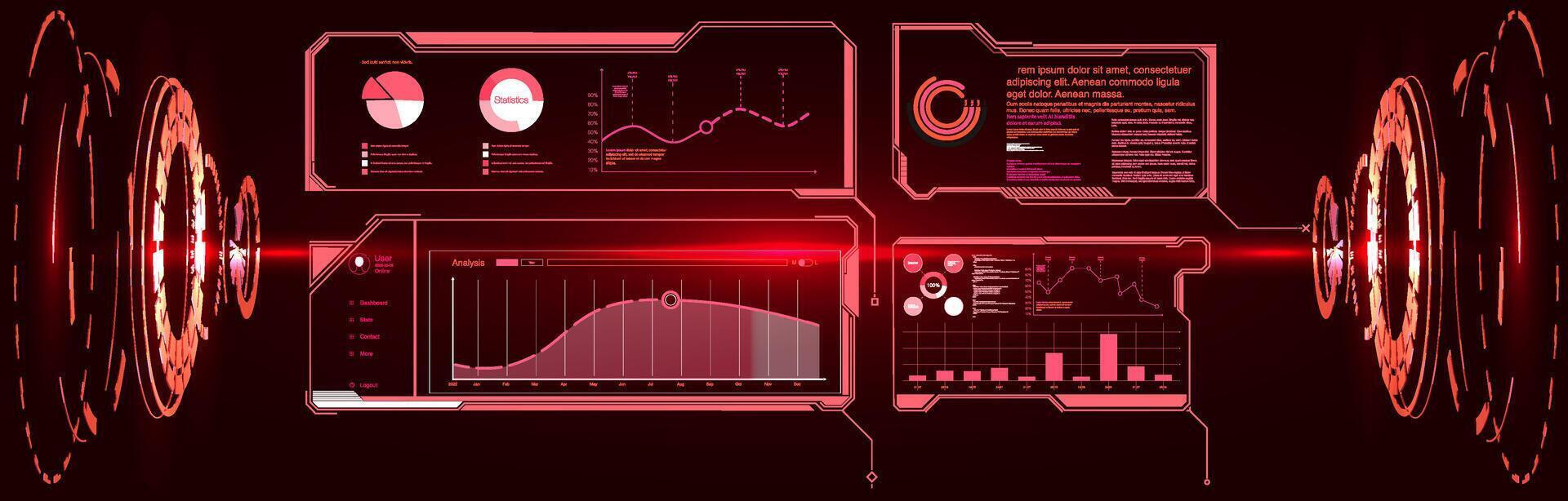 collezione di moderno astratto manifesti nel acido stile. digitale design elementi hud stile. di moda 2022 forme nel cyberpunk stile. vettore