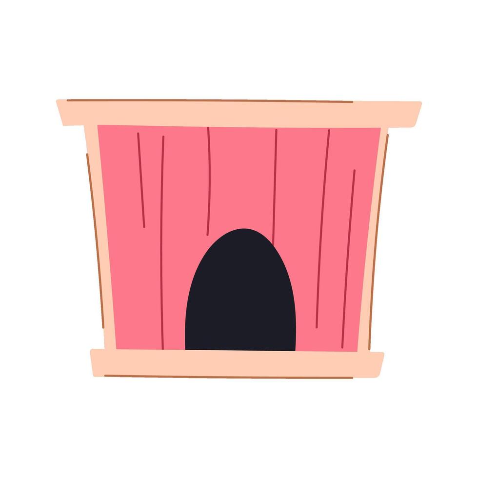 di legno cane Casa cartone animato vettore illustrazione