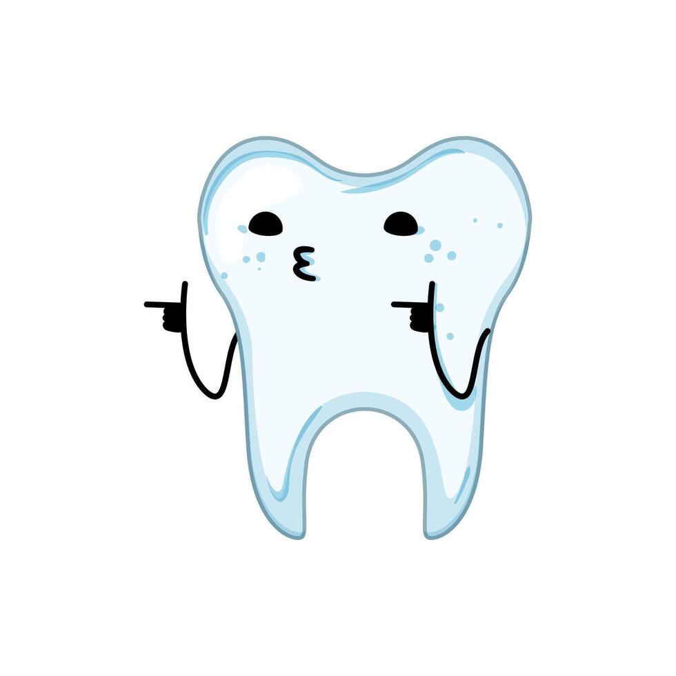 spazzola dente personaggio cartone animato vettore illustrazione