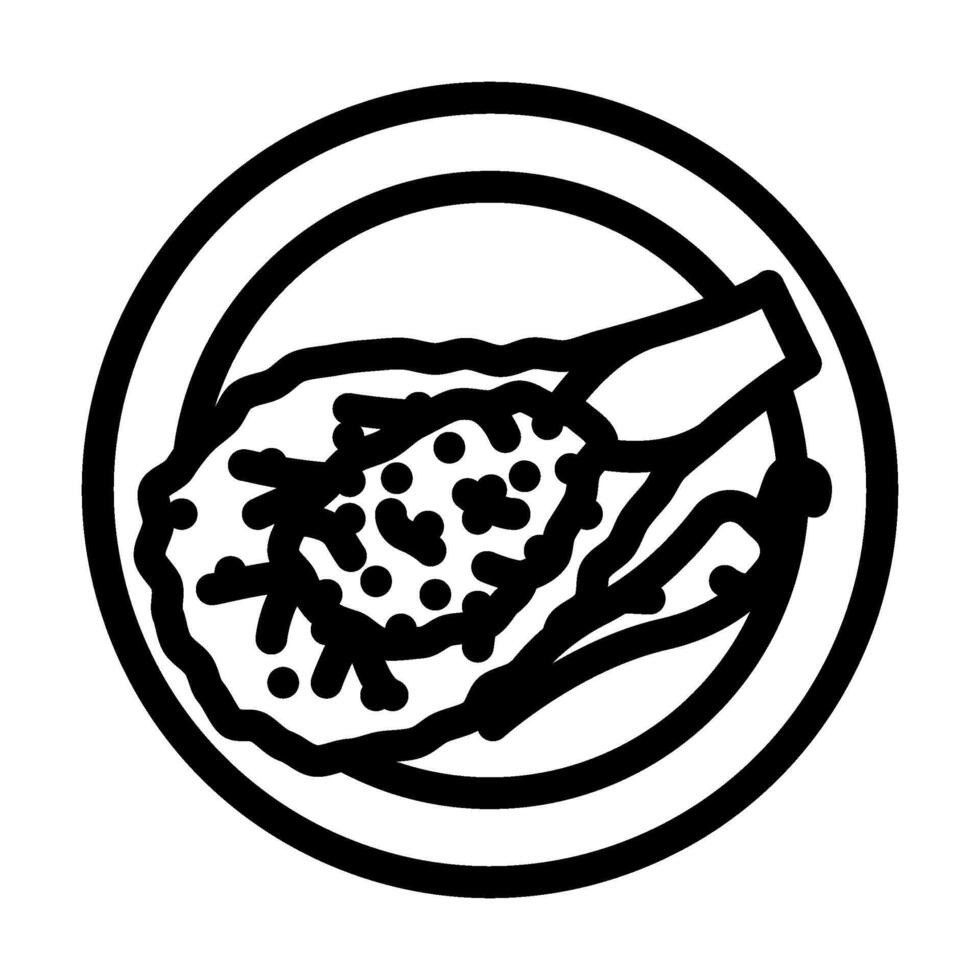 larb insalata tailandese cucina linea icona vettore illustrazione