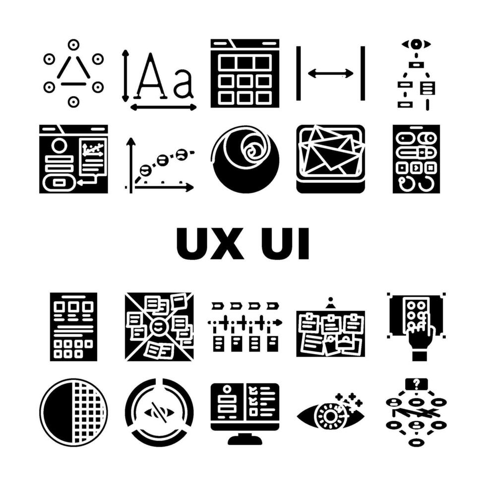 UX ui design App sito web icone impostato vettore