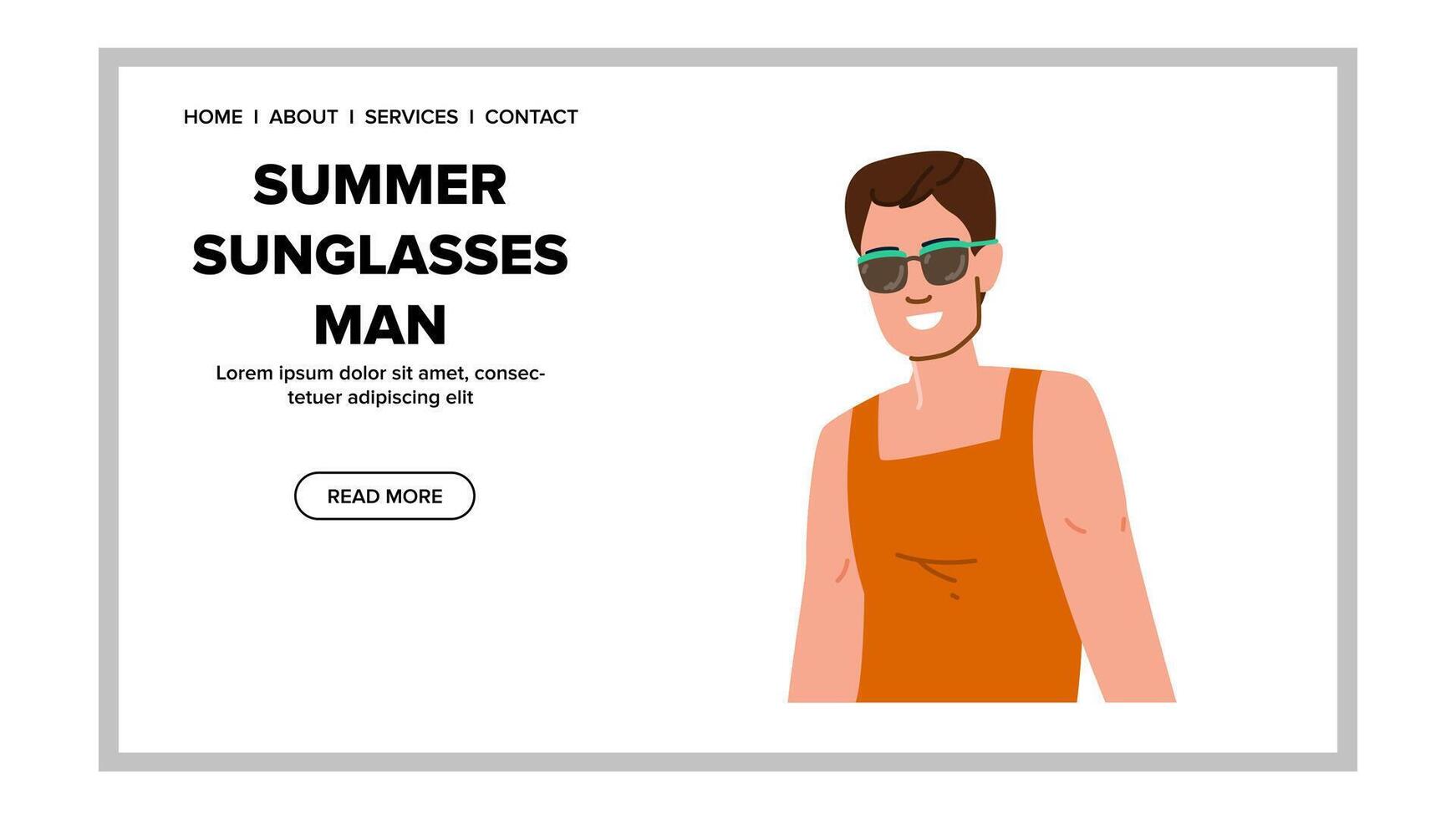 giovane estate occhiali da sole uomo vettore