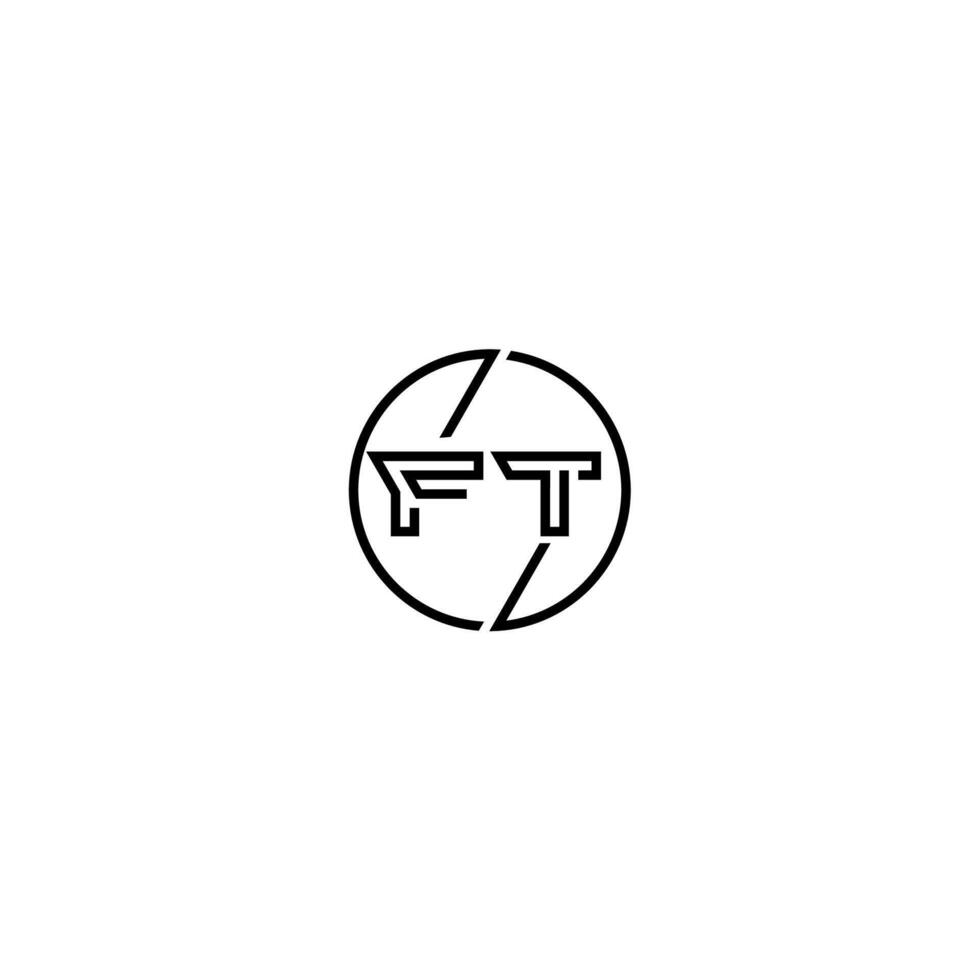 ft grassetto linea concetto nel cerchio iniziale logo design nel nero isolato vettore