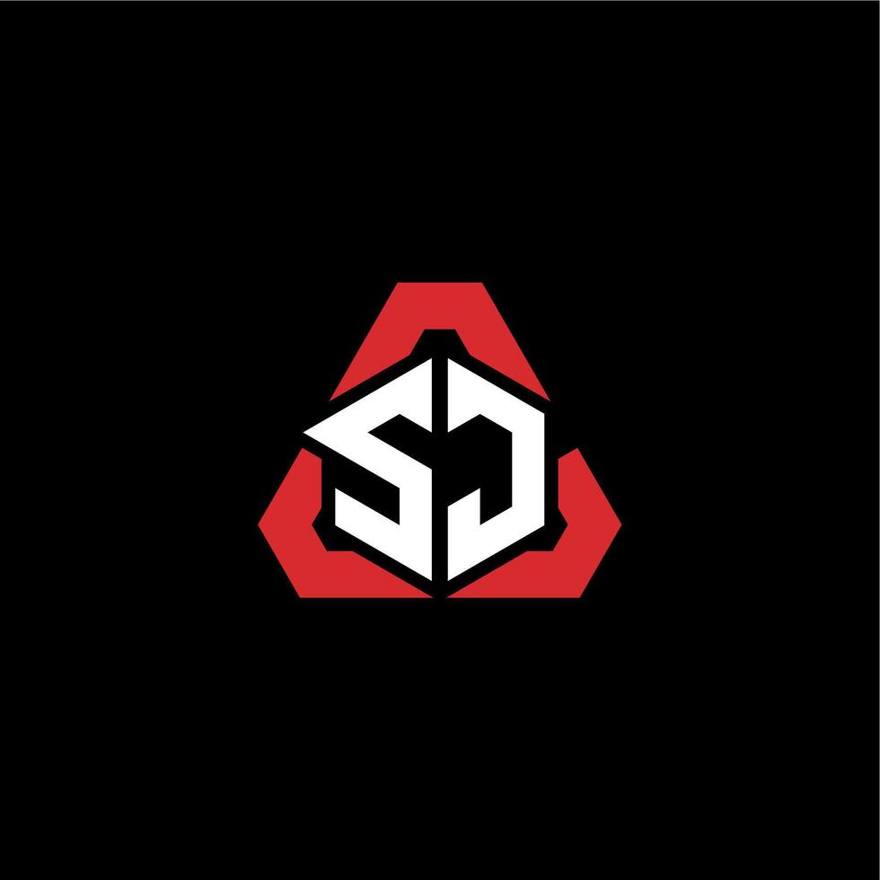 sj iniziale logo esport squadra concetto idee vettore