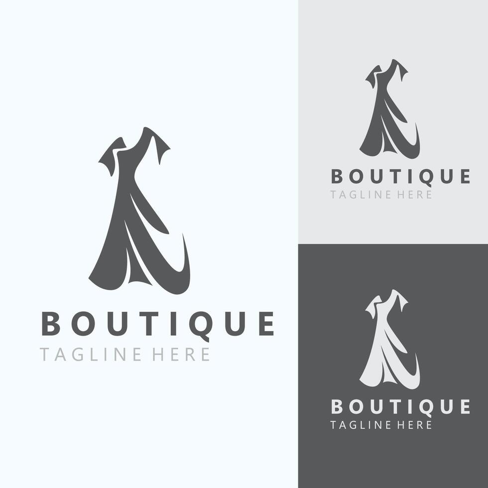 vestito donna logo design bellezza moda per boutique negozio vettore modello