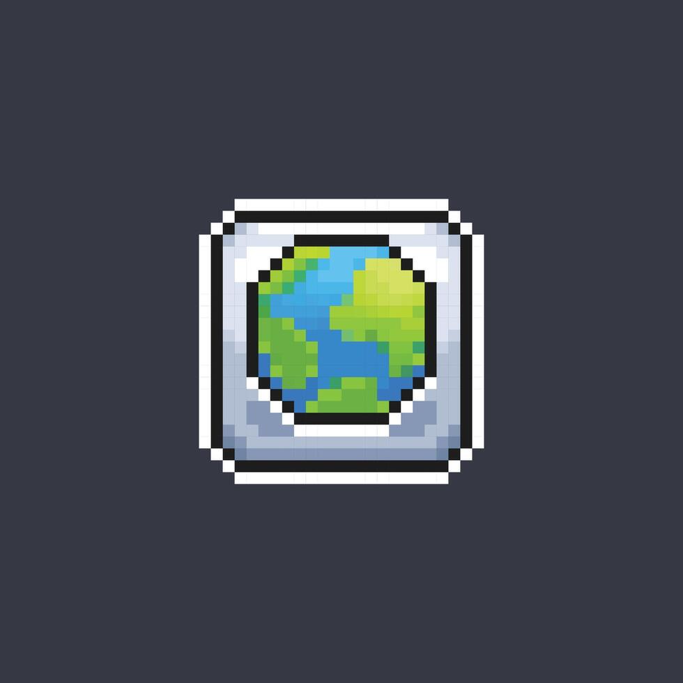 terra pianeta cartello nel pixel arte stile vettore