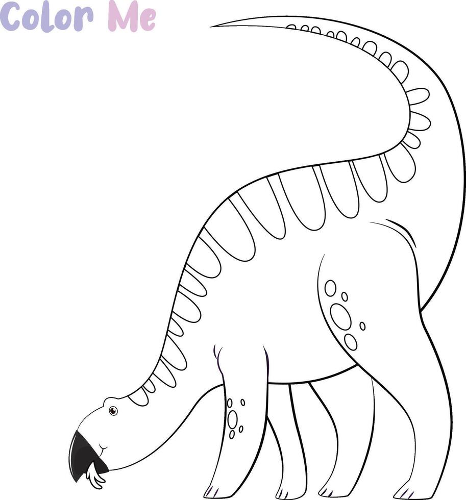 colorazione libro dinosauri specie nero bianca disegnato a mano schizzo vettore