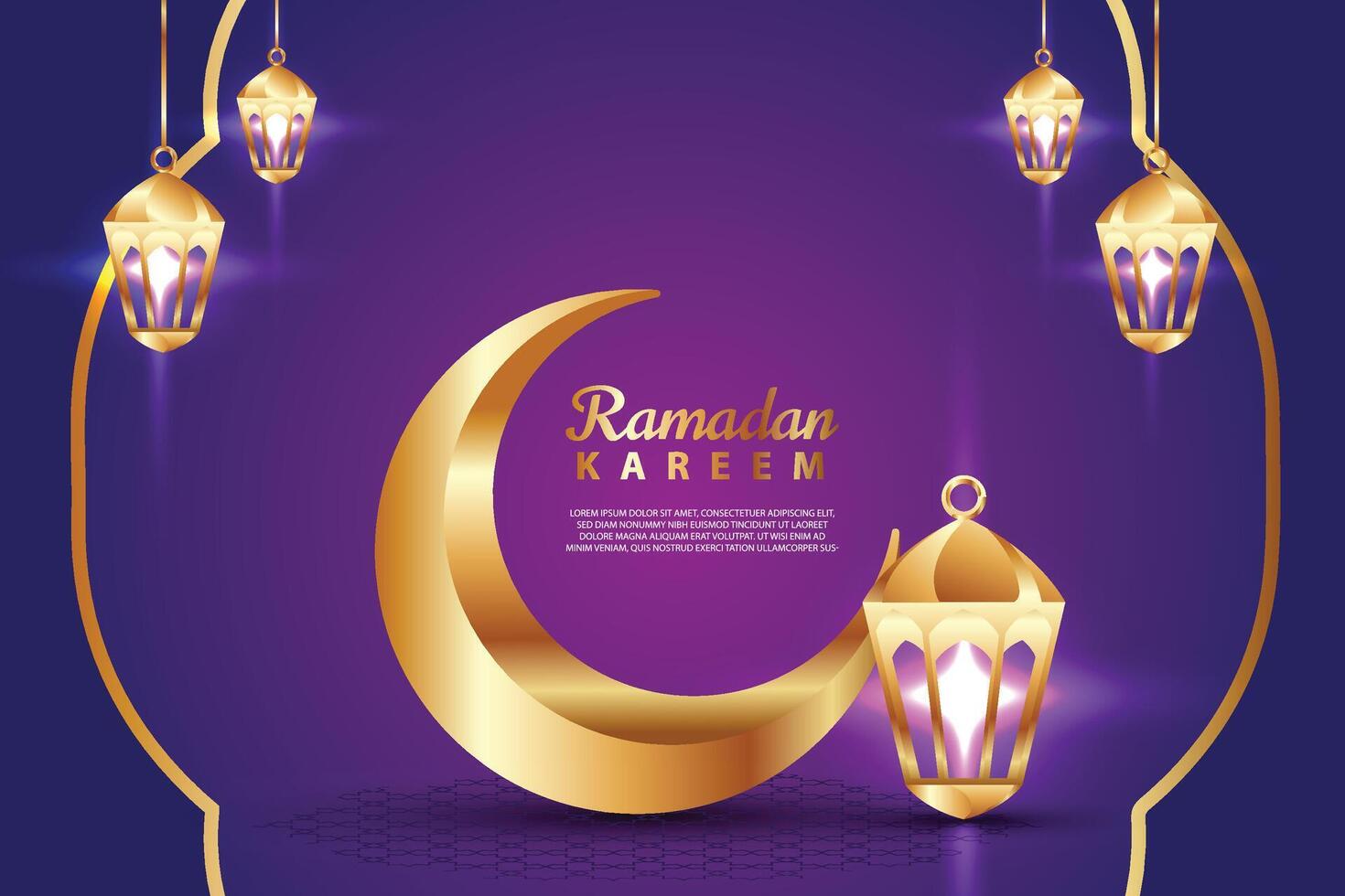 Ramadan kareem sfondo, saluto bandiera Ramadan islamico ornamento sfondo design con lampada, lanterna, colorato sociale media striscione, promozione vettore