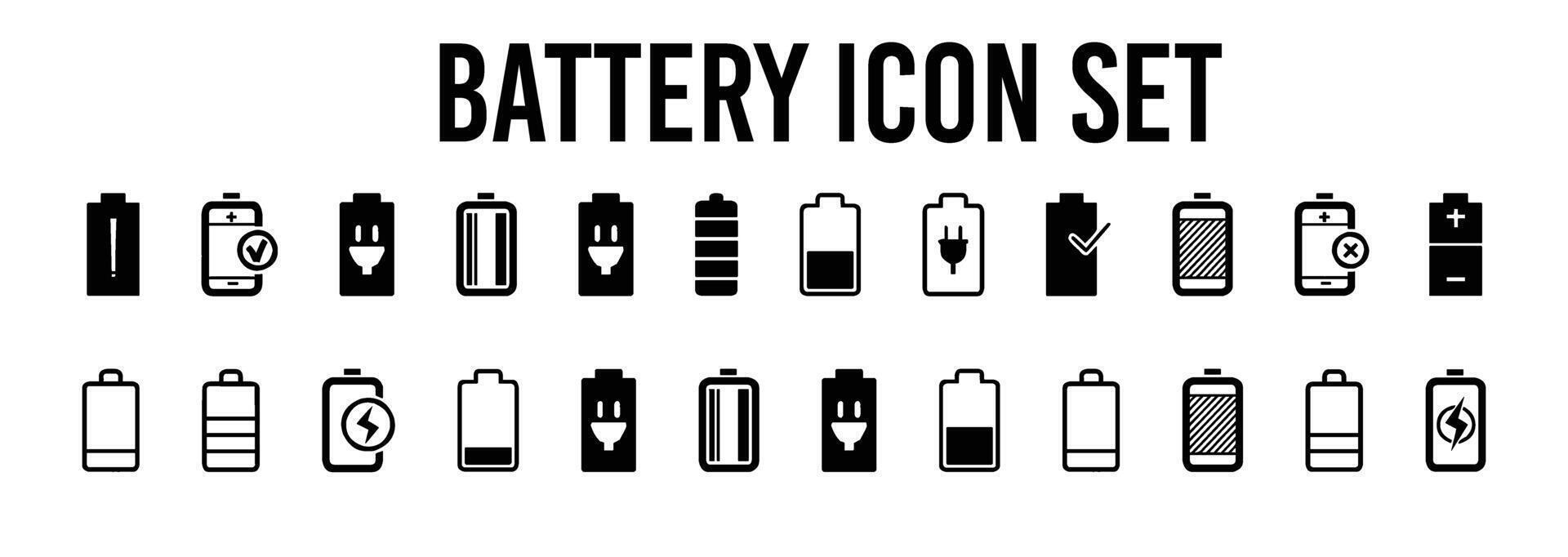 batteria icona impostato premio vettore icone nel vivace stili batteria logo energia Basso su stato.