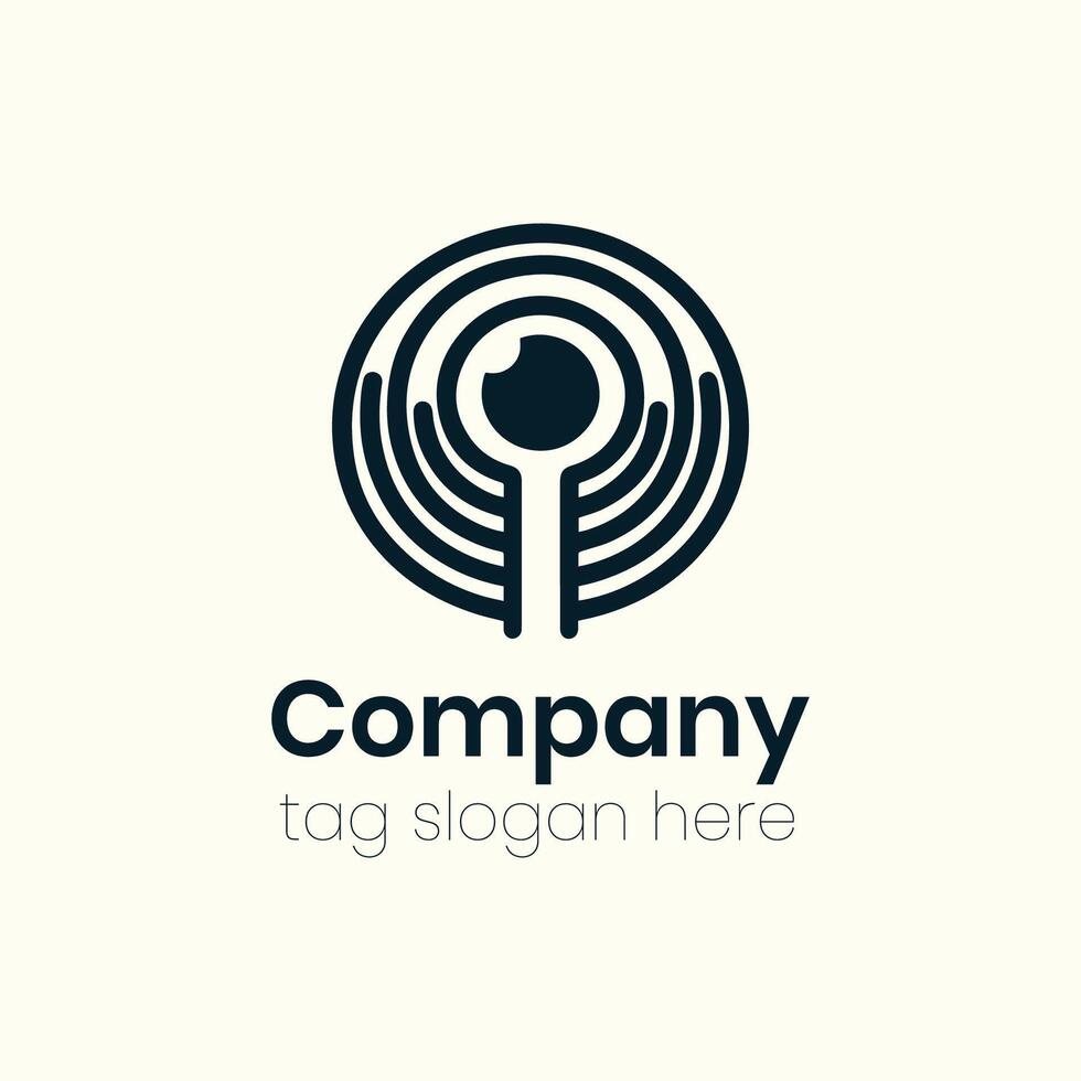 attività commerciale simbolo e circolare elementi, astratto design concetto per azienda logo o attività commerciale logo, minimalista logotipo design con cerchio elementi. vettore