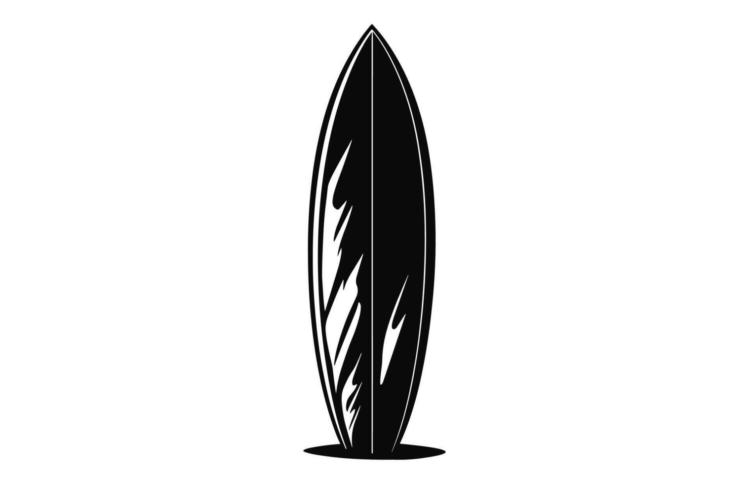 un' tavola da surf vettore schizzo nero schema arte gratuito
