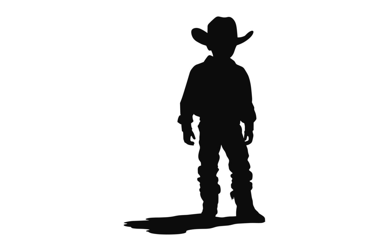 un' poco cowboy nero silhouette vettore gratuito