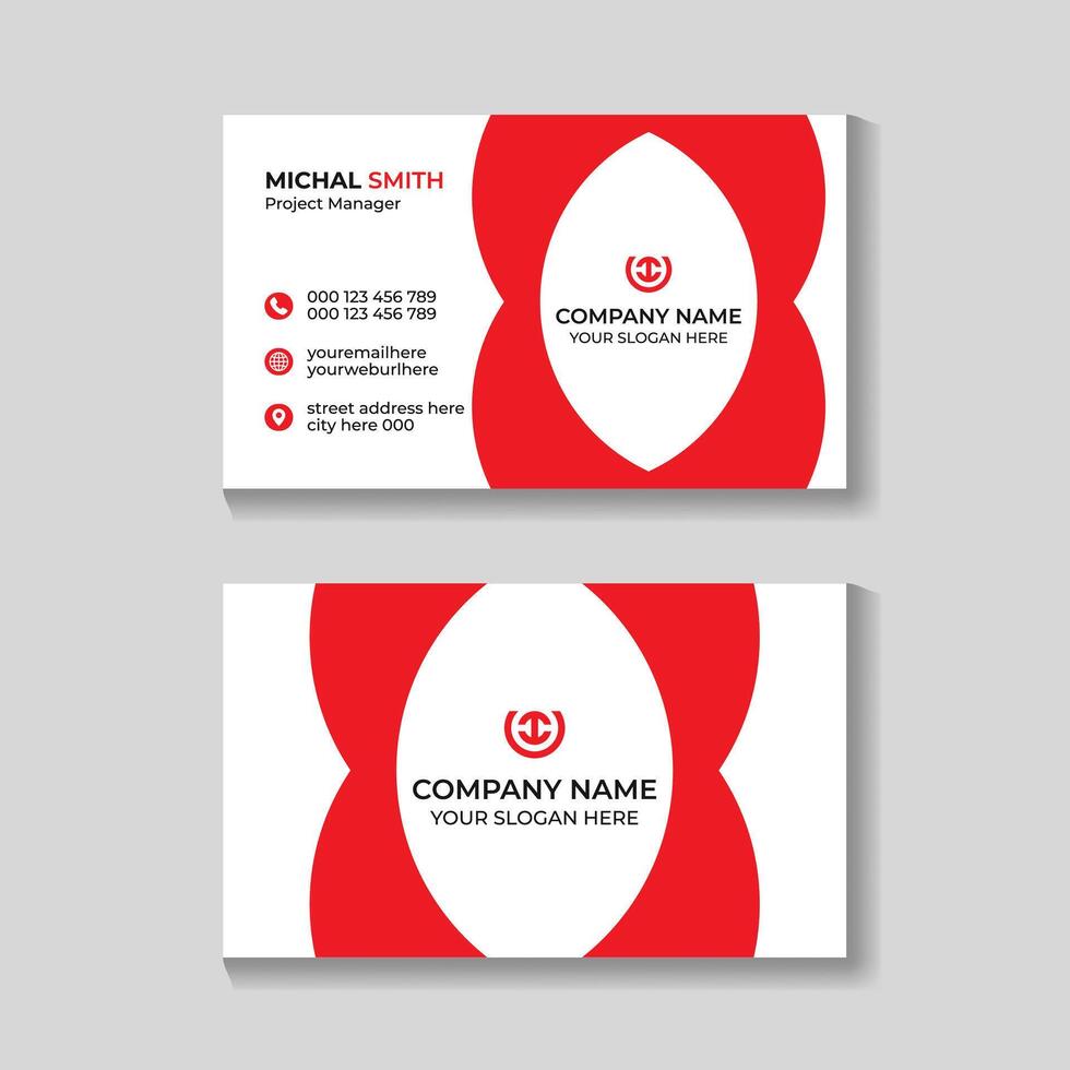 aziendale creativo moderno elegante pulito rosso e nero attività commerciale carta design modello vettore