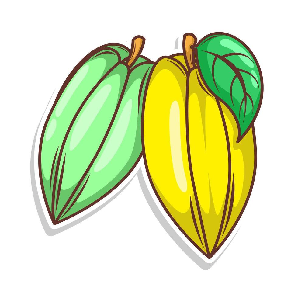 carambola cartone animato mano disegnare illustrazione vettore