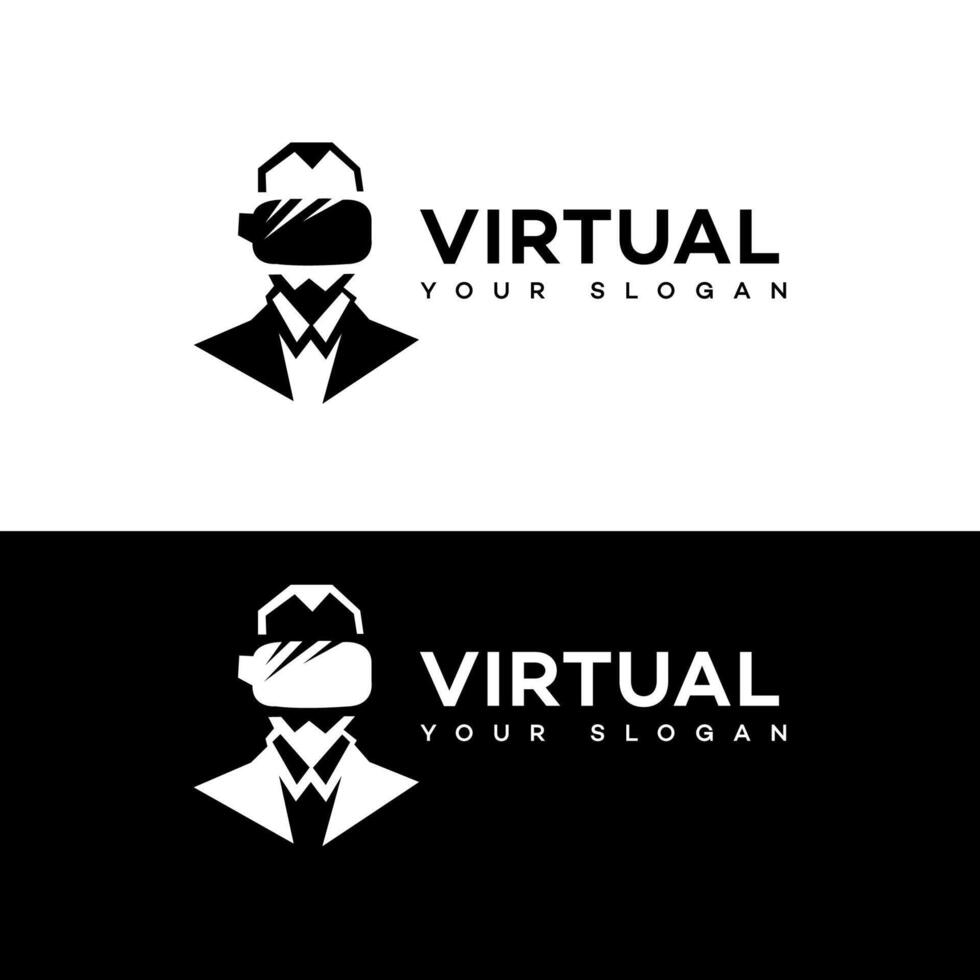 virtuale la realtà logo design icona marca identità cartello simbolo vettore