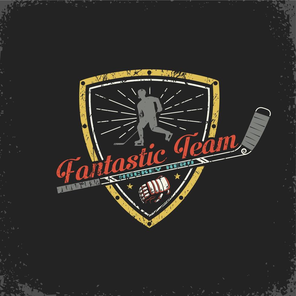 Vintage ▾ hockey emblema vettore