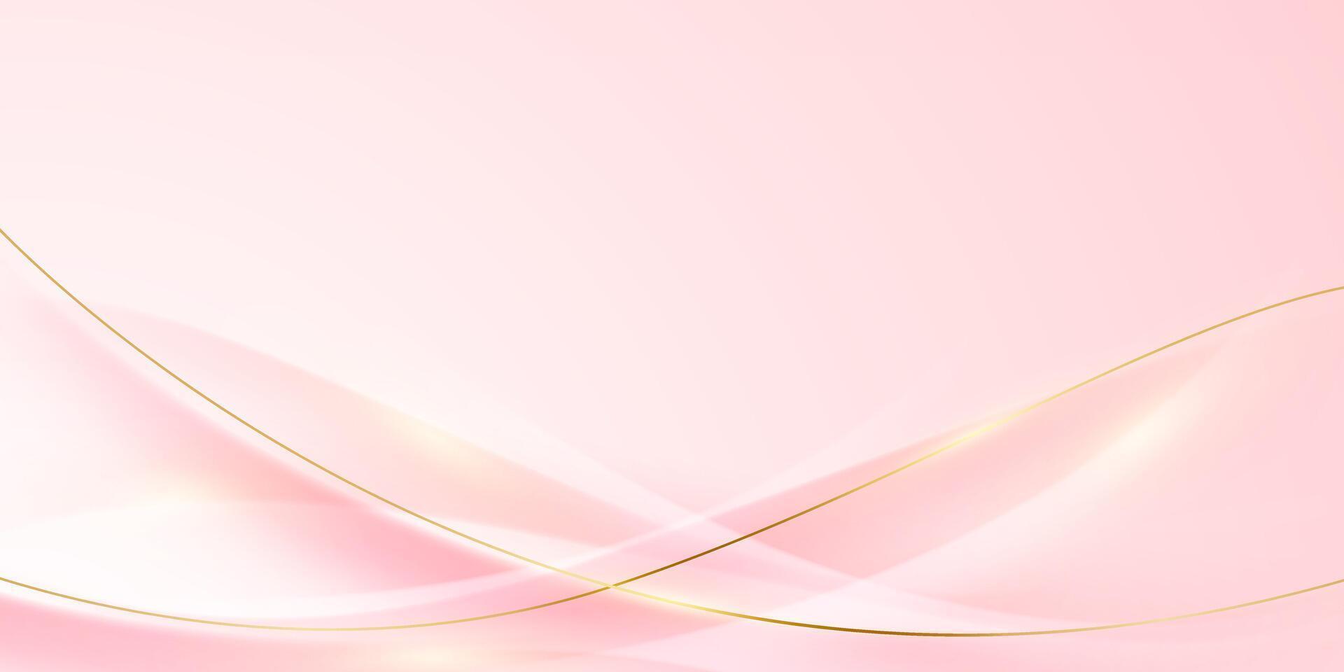 rosa astratto sfondo con lusso d'oro elementi vettore illustrazione