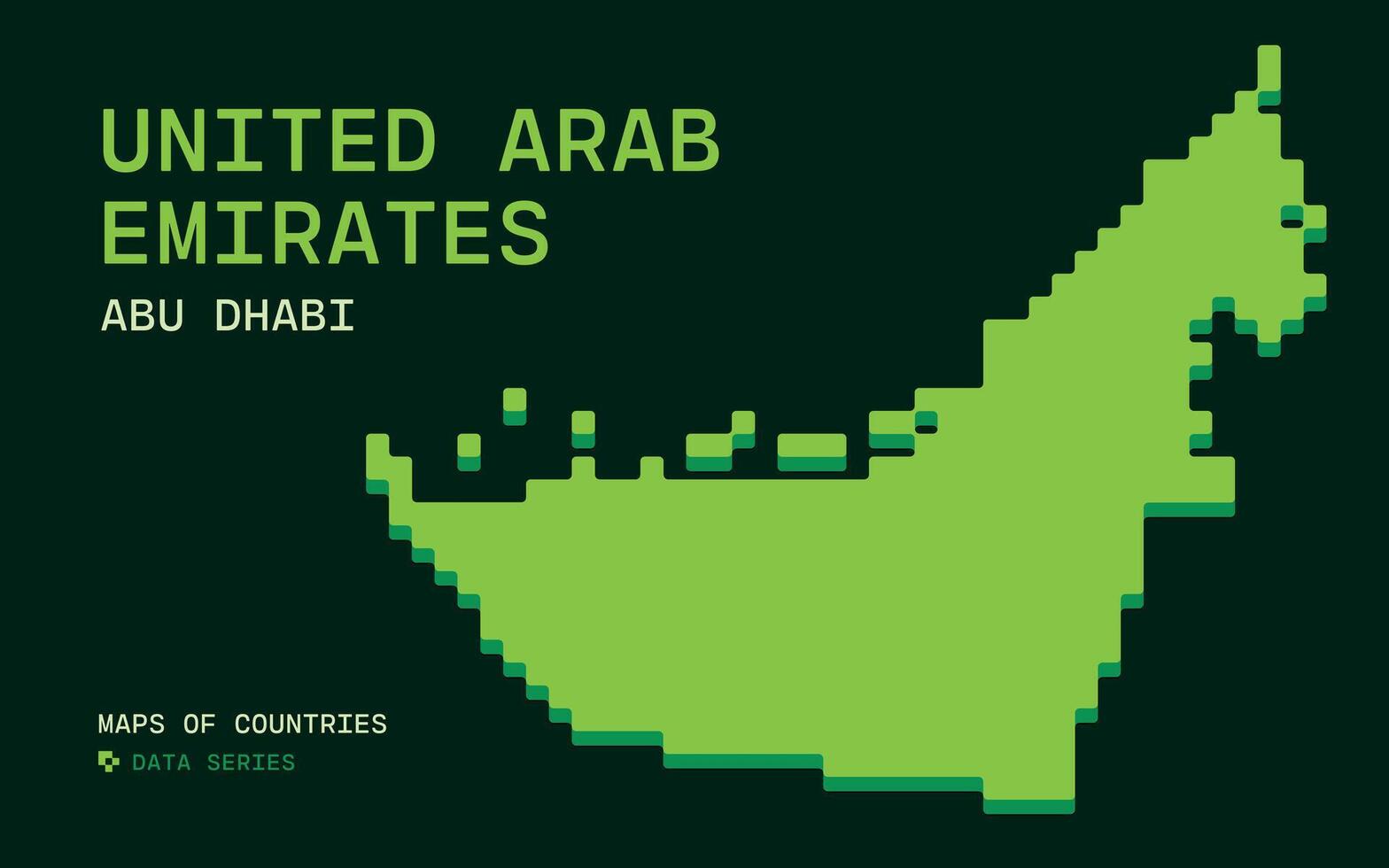 unito arabo Emirates carta geografica mostrato nel pixel dati modello. icloud paesi vettore
