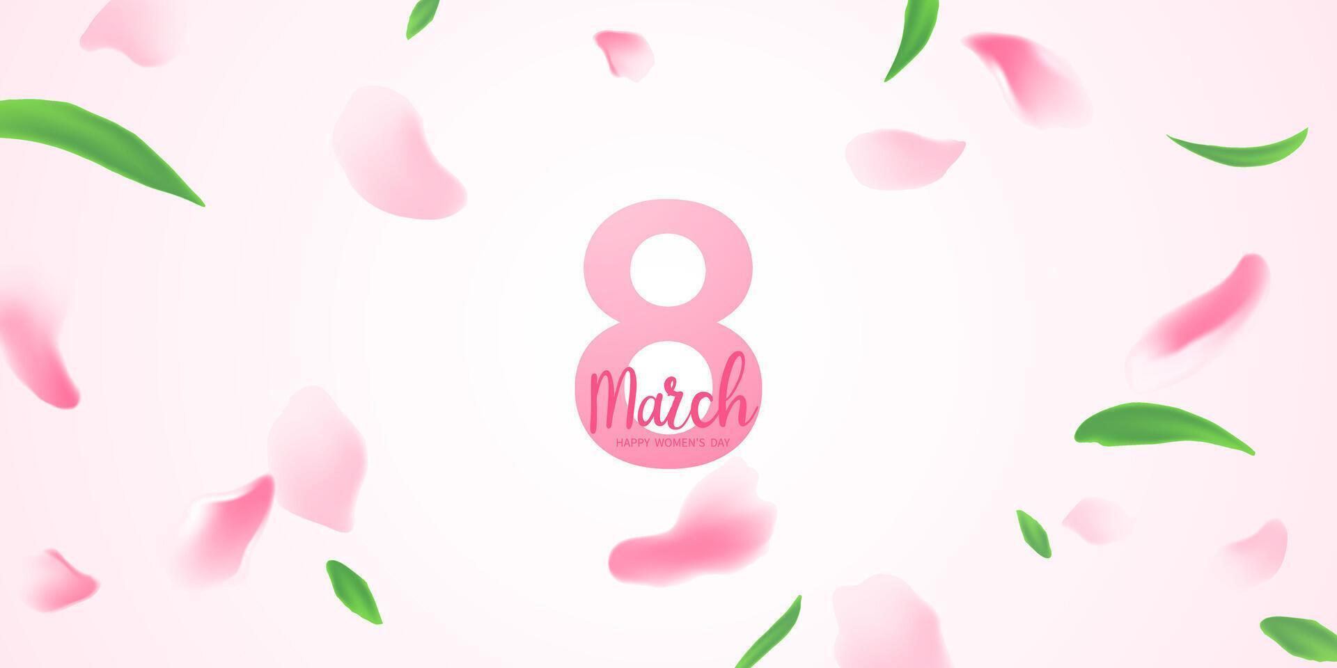 marzo 8 ° contento La madre di giorno con bellissimo fiore petali vettore illustrazione