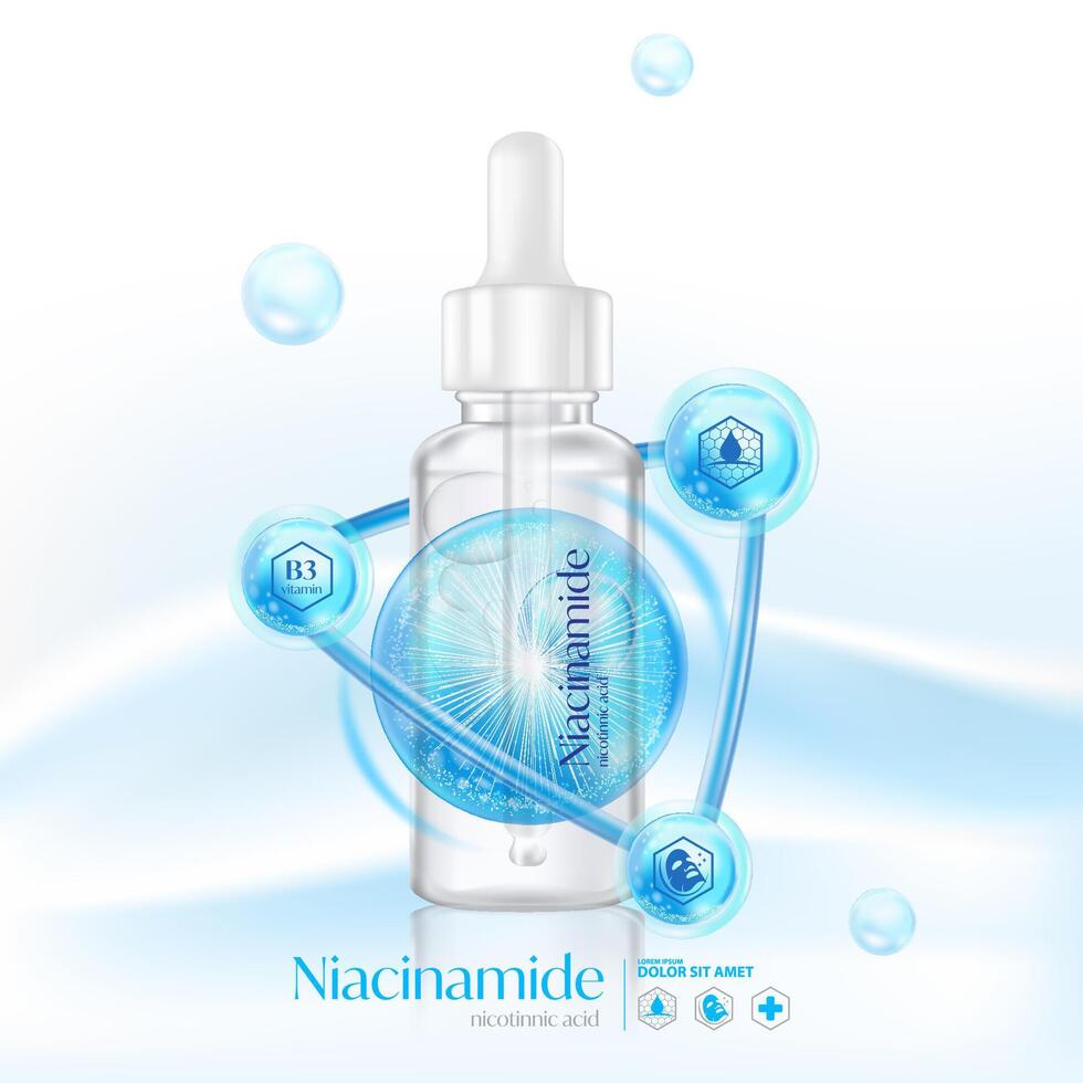 niacinammide, niacina, nicotinnico acido siero pelle cura cosmetici, vettore