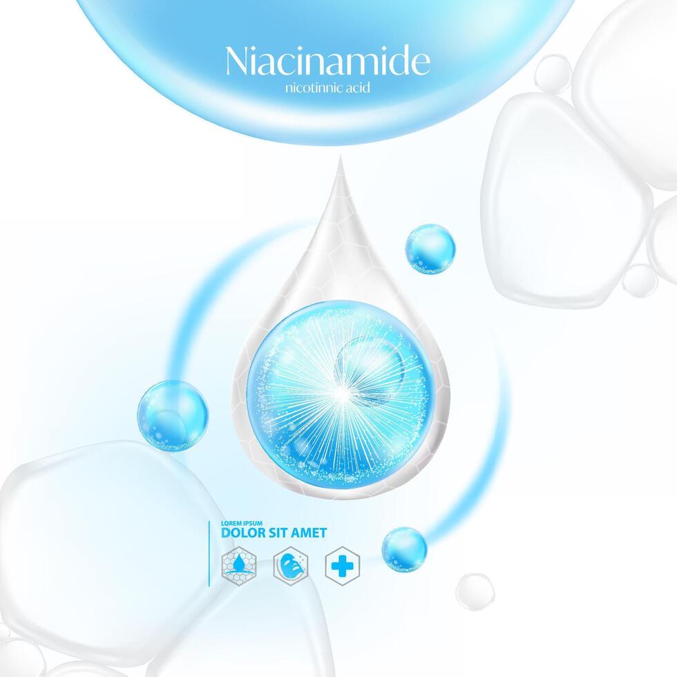 niacinammide, niacina, nicotinnico acido siero pelle cura cosmetici, vettore